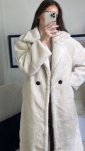 Παλτο teddy μακρυ με κουμπιά