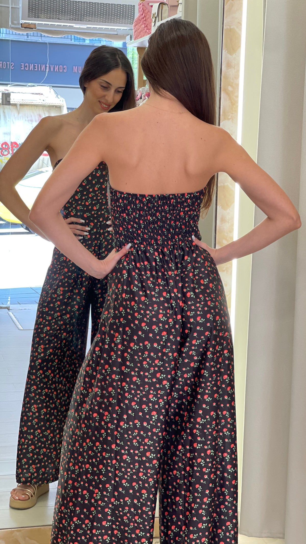 Ολόσωμη strapless φόρμα floral