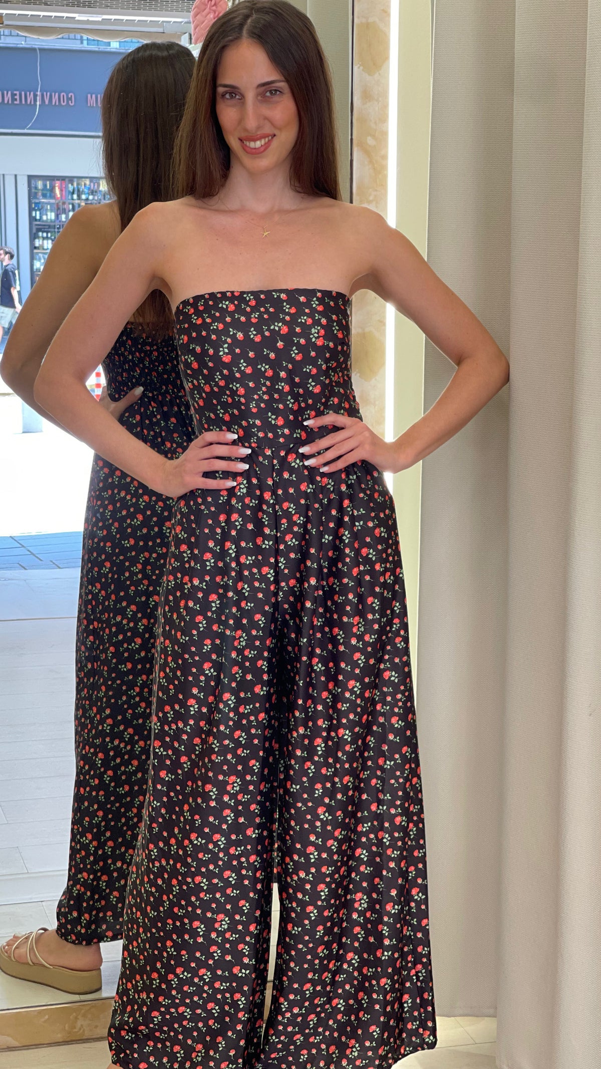 Ολόσωμη strapless φόρμα floral